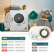 Simzlife 1.6 Cu. ft. Portable Clothes Dryer, Electric Compact Dryer Machine, 19.5 in W, 23.6 in H