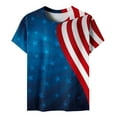 thumbnail image 5 of GaThRRgYP Spring Tops for Women,Womens Shirts Plus Size,Women's Summer Casual Crewneck Short Sleeve T-Shirts Flag Print Fit Basic Tops Tees Blouses Blue L, 5 of 6