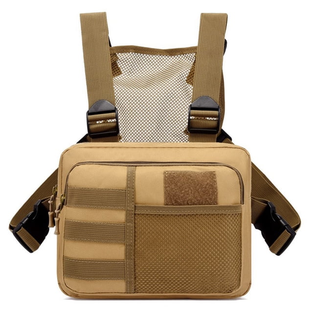 DQrwqpou Streetwear Men Chest Rig Bag Tactics Outdoor Vest Chest Bag para Viajes (caqui)