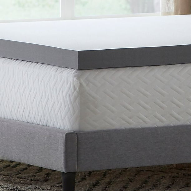 Dream Collection By Lucid 3 King Charcoal Memory Foam Mattress Topper Walmart Com Walmart Com