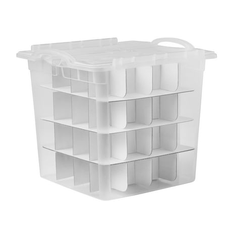 The Home Edit Ornament Organizer with Hinged Lid, Clear, 2 Pack