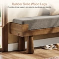thumbnail image 4 of Finmind Upholstered Entryway Bench, Shoe Bench Padded Seat with Solid Wood Legs, End of Bed Footstool for Living Room, Mudroom, Hallway, Gray & Brown, 4 of 7
