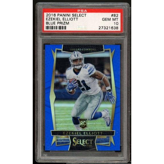 Ezekiel Elliott Rookie 2016 Panini Select Blue Prizm #82 PSA 10