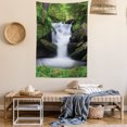 thumbnail image 2 of Waterfall Tapestry, Dream Like Image of Waterfall with Trees and Flowers in Forest Mother Nature, Wall Hanging for Bedroom Living Room Dorm Decor, 60W X 80L Inches, Green White, by Ambesonne, 2 of 5