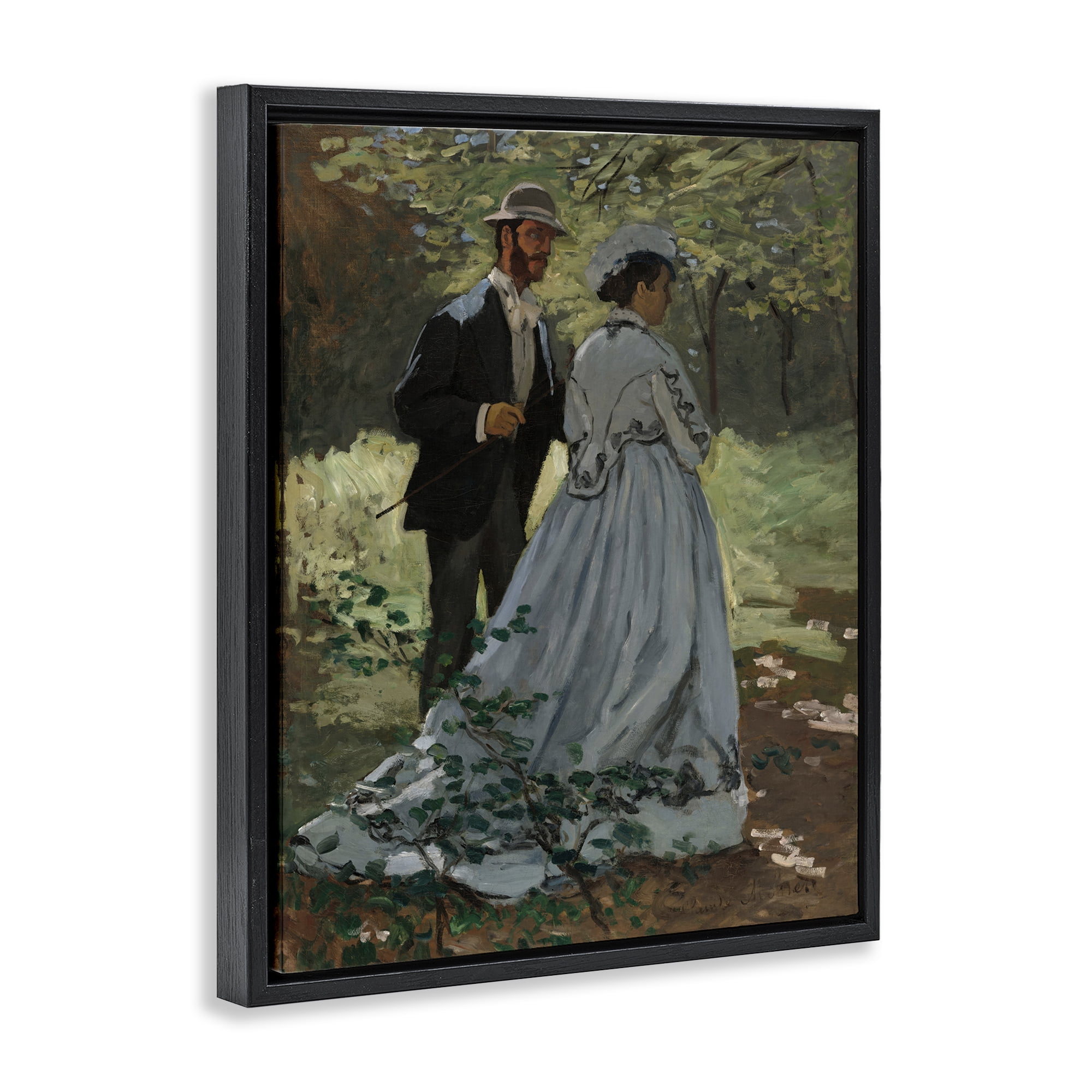 Stupell Industries Bazille & Camille in Nature Black Framed Floater Canvas Wall Art, design by Tina LeCour