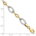 thumbnail image 4 of 10K Two-Tone Gold Link Necklace Chain Polished and Textured Bracelet 7.5 inch 8 mm, 4 of 6