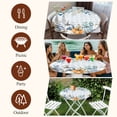 thumbnail image 7 of Blue Thanksgiving Pumpkin Round Tablecloth, Fitted Table Cover with Elastic for 45"-54" Round Tables, Fall Eucalyptus Leaves Plaid Table Cloth Outdoor Indoor Dinning Party Waterproof Tablecloths, 7 of 7