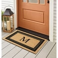 thumbnail image 2 of A1HC Natural Coir Monogrammed Entrance Door Mats, Durable Large Outdoor Rug, Non-Slip, Flock Doormat, Thin-Profile Heavy Duty Door Mat, Indoor Outdoor Front Door, High Traffic Areas, 18" X 30", 2 of 7