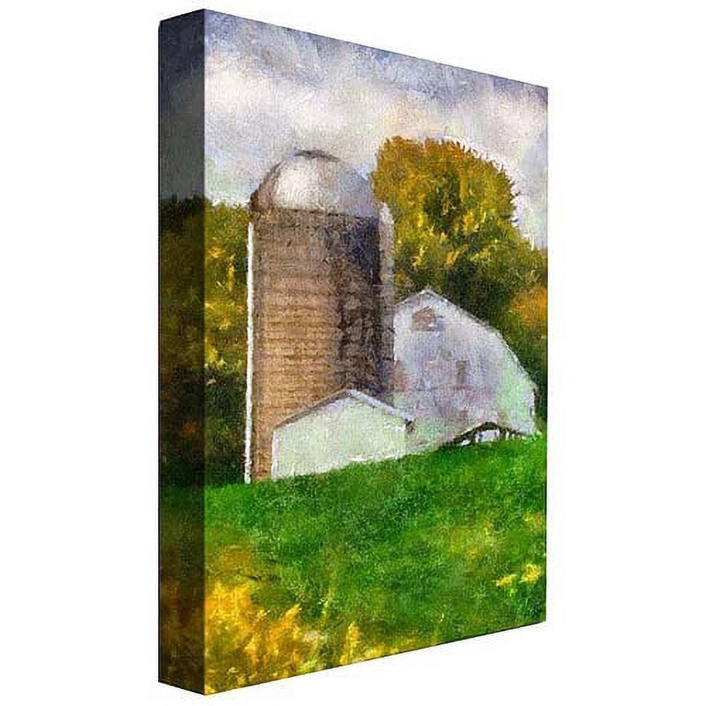 Trademark Fine Art "Barn and Silo" Canvas Wall Art by Lois Bryan