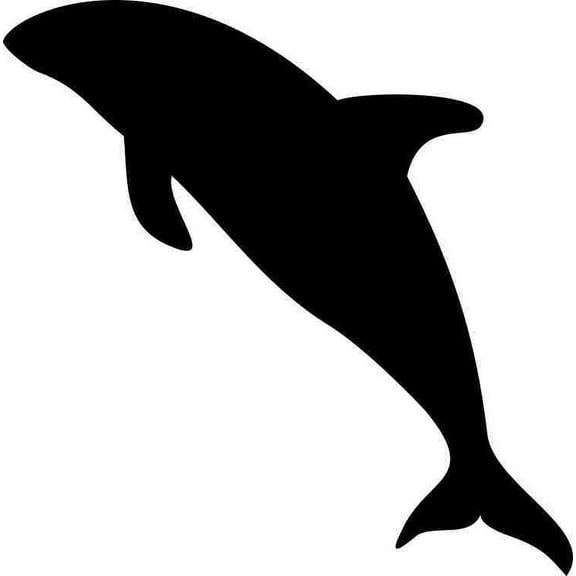 6.75in X 3in Black Silhouette Dolphin Bumper Sticker Truck Vinyl Car Decal