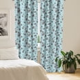 thumbnail image 2 of Ambesonne Vintage Curtains, Monochrome WildFlowers, Pair of 28"x95", Charcoal Grey Pale Blue, 2 of 5