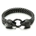 thumbnail image 3 of Tioneer Tioneer Stainless Steel Wolf Head Franco Link Chain Spring Clasp Bracelet 9" inch - 9.5" inch, 3 of 4