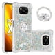 thumbnail image 1 of Funda para Xiaomi Poco X3 NFC/X3 PRO con Brillo Líquido Flotante, Purpurina, Parachoques y Anillo Giratorio Soporte, 1 of 5