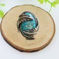 thumbnail image 4 of Naierhg Vintage Leaves Cover Artificial Turquoise Ring Wedding Party Engagement Jewelry Turquoise Color, 4 of 6