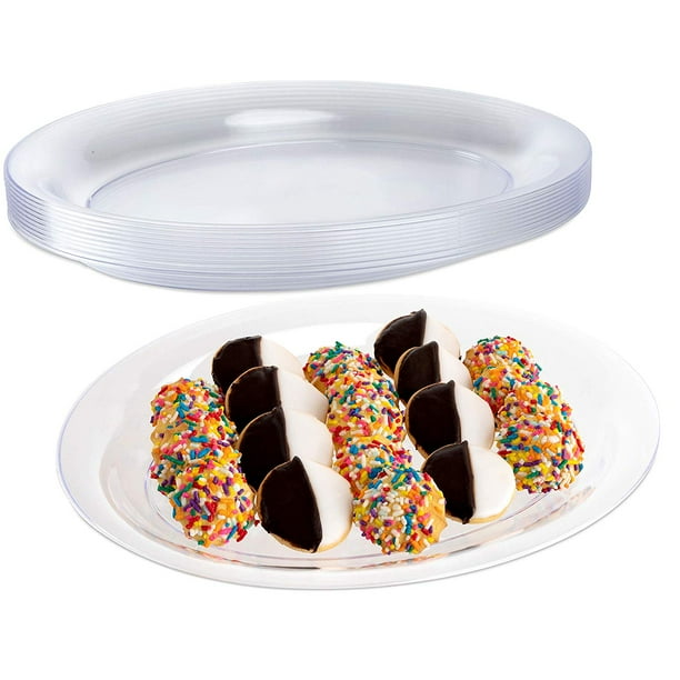 Impressive Creations Clear Oval Plastic Serving Dish Durable and