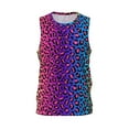 thumbnail image 2 of Easygdp Leopard Neon Rainbow Gradient Men's Mesh Basketball Jersey Quick Drying Sleeveless Shirts Fitted Muscle Tank Tops Sport Round Neck T-Shirt - Small, 2 of 9