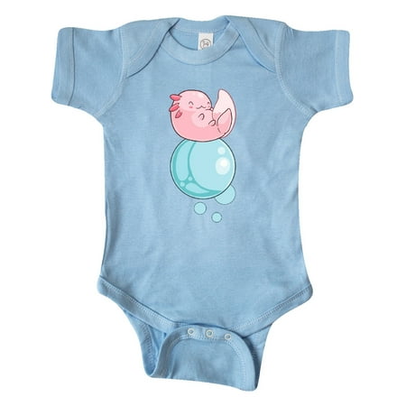 

Inktastic Cute Axolotl Sitting on a Bubble Gift Baby Boy or Baby Girl Bodysuit