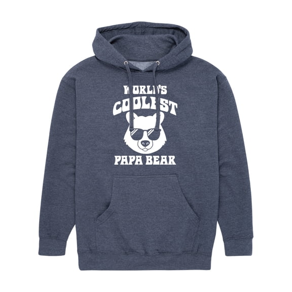 Instant Message - Worlds Coolest Papa Bear - Men's Pullover Hooded Fleece Sweatshirt