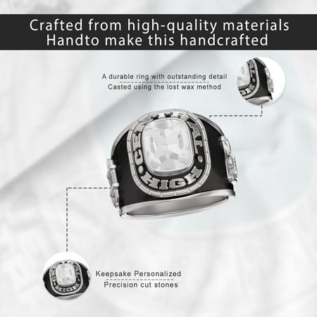Keepsake Personalized Men's Square Class Ring for High School and College