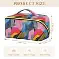 thumbnail image 4 of FORMRS Makeup Bag Travel Cosmetic Organizer for Women Fold Flat Zipper Pouch with Handle, Stripes Pattern, 4 of 8