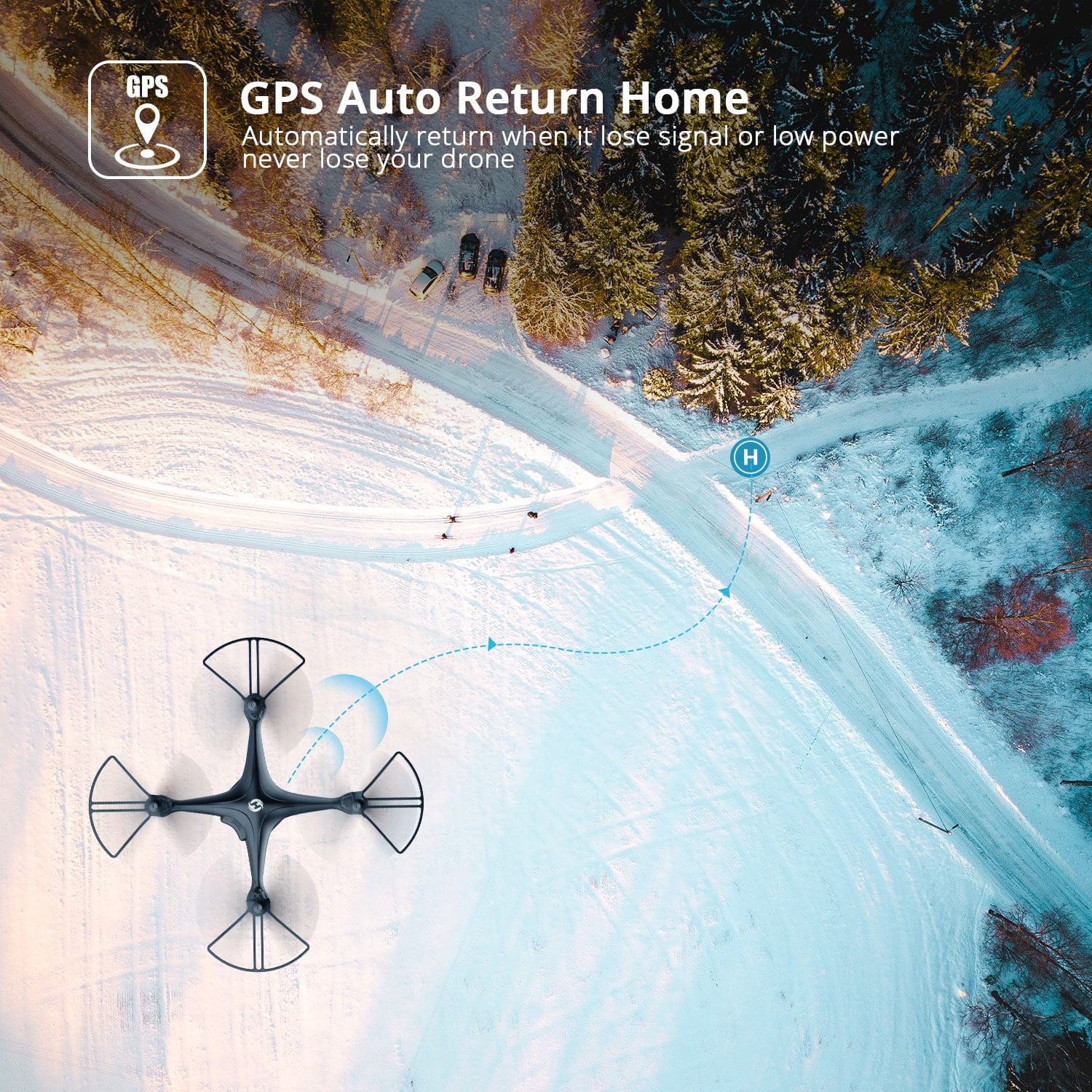 Holy Stone HS120D GPS Drone with 2K Camera and video for Adults GPS Return Home, RC Quadcotper Helicopter for Kids Beginners 18 Min Flight Time with Follow Me Selfie Functions