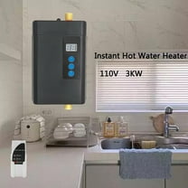 110V Instant Water Heater for House, Under Sink Electric Hot Water Tankless Heater with Remote for Kitchen Home Washing Faucet, 3000W (Black)