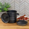 thumbnail image 2 of AuldHome Design Farmhouse Bacon Grease Container (Black), Enamelware Bacon Grease Can w/ Strainer, Vintage Style, Keto-Friendly, 2 of 10