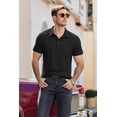 thumbnail image 4 of COOFANDY Mens Polo Shirt Casual Short Sleeve Button Collared Polo Golf Shirt Pocket Soild Cotton Tees T Shirt, 4 of 9