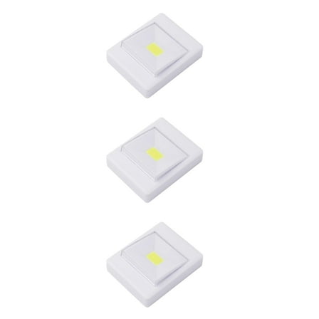 WORGEOUS 3pcs COB LED Wall Light Wireless Room Shed Light Battery Operated(White)