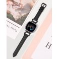 thumbnail image 5 of TOYOUTHS Leather Bands Compatible with Fitbit Versa 4/Versa 3/Fitbit Sense 2/Sense Band Women, Slim Thin Dressy Designer Premium Leather Strap with C-Shape Metal Buckle for Versa 3 4 Sense Smartwatch, 5 of 7