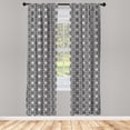 thumbnail image 3 of Ambesonne Contemporary Curtains, Geometric Mosaic Shape, Pair of 28"x95", Black and White, 3 of 5