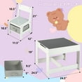 thumbnail image 3 of AILEEKISS 3 in 1 Toddler Wood Table & 2 Chairs Set, Activity Table for Toddlers, Grey, 3 of 10