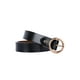 thumbnail image 2 of Cinturón Cinto Cintilla De Cuero Corre Con Hebilla Redonda Elegante De Moda Para Mujeres De 1" De Ancho Casual Negro Fit waist 31-37 inches, 2 of 7