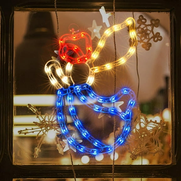 Christmas Window Silhouette Light Decorations Lighted Angel Christmas Window Light for Christmas,Party,Home,Patio Lawn,Garden