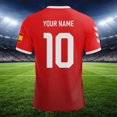 thumbnail image 3 of WAYUTE Men's Spain Soccer T Shirt Short Sleeve Athletic Crew Neck Tee with DIY Name Number Patriotic Pattern Sport Top for Game Days, 3 of 5