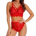 thumbnail image 2 of Conjunto de lencería de encaje sexy de 2 piezas para mujer, sujetador de malla y panty, lencería con correa, babydoll, lencería de encaje con tiras, 2 of 8