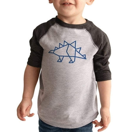 

7 ate 9 Apparel Kids Dinosaur Stegosaurus Shirts - Dino Origami Grey Shirt 12 Months