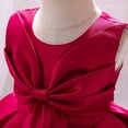thumbnail image 6 of Kiijoy Girls Sleeveless Bow Party Dress Birthday Wedding Dress Pageant Gown, Sizes 3M-4T, 6 of 7