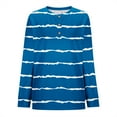 thumbnail image 5 of Diufon Womens Sweatshirts Stripe Printed Pullover Tops Round Neck Button Long Sleeve Blouses, 5 of 5