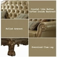 thumbnail image 5 of ACME Dresden Sofa w/4 Pillows in Bone Synthetic Leather & Gold Patina, 5 of 5
