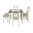 thumbnail image 3 of Linon Jane 6 Pce Upholstered Dining Set with Bench in Vanilla White/Gray Wood, 3 of 16