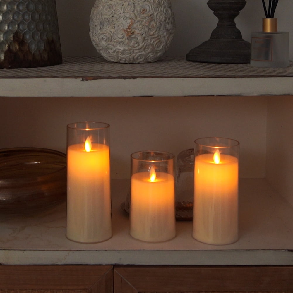 Merrynights White Flameless Candles, Flickering Battery Operated LED