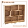 thumbnail image 3 of TYUIOP 10-Cube Bookshelf, 47.5”L Floor Bookcase with 2 Anti-Tipping Kits, Freestanding Storage Organizer, 4-Tier Display Shelf for Home, Office & Dorms, Natural/White (Natural, 10-Cube), 3 of 5