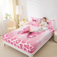 thumbnail image 4 of Manfei Cheetah Leopard Print Twin Sheet Set (3-Piece) Pink Kawaii Butterfly Luxury Decor For Kids, 4 of 7