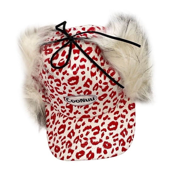 Warm Trapper Hat Faux Furs Baseball Cap With Foldable Ear Flaps Winter Fashion Accessory Headwear for Outdoor Activity