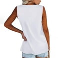thumbnail image 5 of Ydkzymd Tank Tops for Women Plus White Flowy Funny Henley T Shirts Solid Color Trendy Plus Size Blouses Sleeveless Button Up Petite Tunics 5XL, 5 of 6