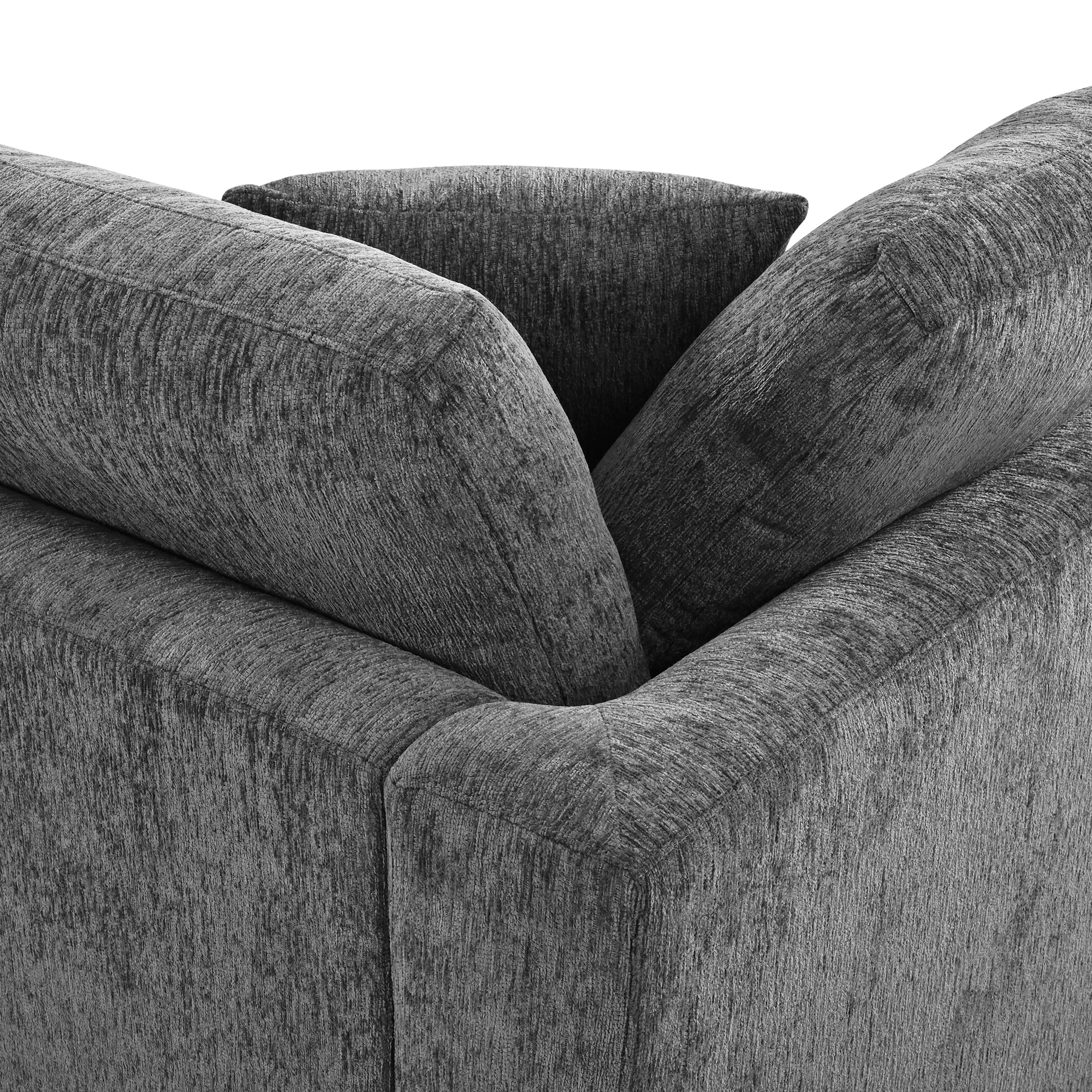 Leumius 72.8" Loveseat Sofa,Chenille Deep Seat Upholstered 2-Seater Sofa Couch with Solid Wood Frame & Accent Pillow for Living Room,Apartment,Bedroom,Grey