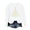 thumbnail image 3 of Maplenight Women's Christmas Sweatshirt Xmas Graphic Printed Crew Neck Pullover Sweatshirts Holiday Vacation Long Sleeve Shirts, 3 of 5