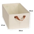 thumbnail image 5 of opvise Foldable Bamboo Cotton Storage Box with Reinforced Handles Moisture-proof Clothing Basket Closet Organization Solution B, 5 of 8