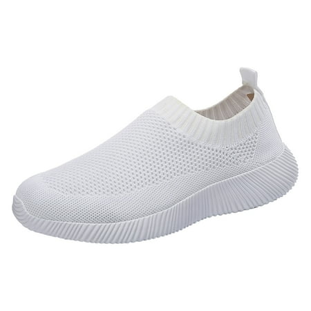 

eczipvz Womens Fashion Sneakers Lace Up Travel Soft Sole Flat Comfortable Shoes Outdoor Solid Walking Shoes Women (White 7.5)